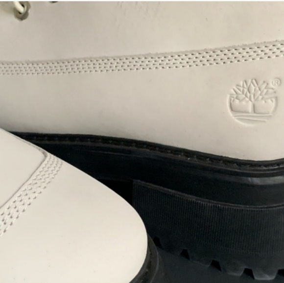 Timberland Sky Platform Chunky Boots Lace Up White 9.5 Round Toe Women - Picture 10 of 16